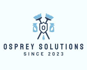 Broom Sprayer Sanitizer Housekeeping  logo design