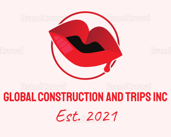 Red Drip Lips Logo