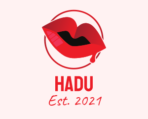 Modeling - Red Drip Lips logo design