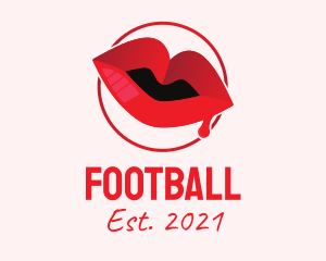 Drop - Red Drip Lips logo design