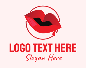Red Drip Lips Logo