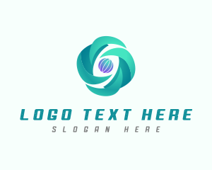 Biotech - Cyber Globe Whirlpool logo design