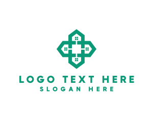 Shape - Window House Cross logo design