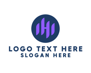 Application - Sound Wave Letter H logo design