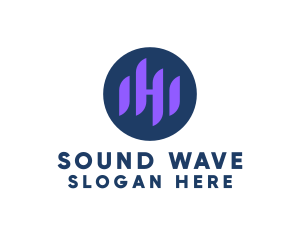 Volume - Sound Wave Letter H logo design