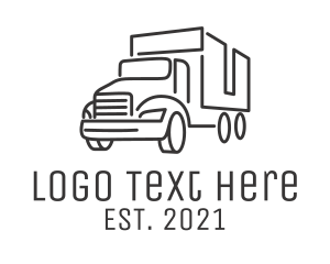 Black - Courier Cargo Truck logo design