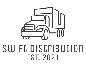 Distribution - Courier Cargo Truck logo design