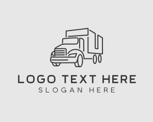 Automobile - Courier Cargo Truck logo design