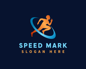 Running Athlete Marathon logo design