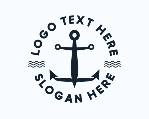 Navy - Nautical Marine Anchor logo design