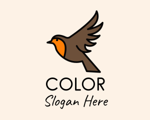 Passerine - Flying Sparrow Bird logo design