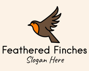 Flying Sparrow Bird logo design