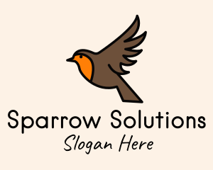 Sparrow - Flying Sparrow Bird logo design