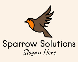 Flying Sparrow Bird logo design