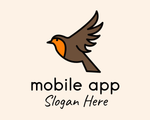Tit - Flying Sparrow Bird logo design