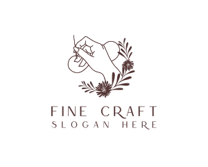 Hand Needle Thread Sewing logo design