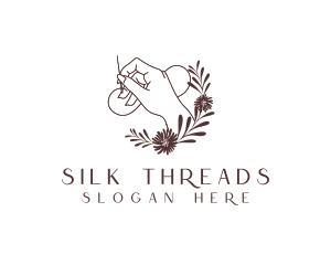 Hand Needle Thread Sewing logo design