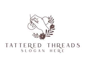 Hand Needle Thread Sewing logo design