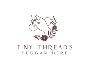 Hand Needle Thread Sewing logo design