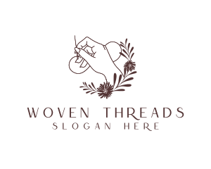 Hand Needle Thread Sewing logo design