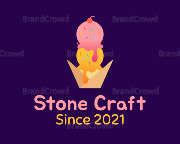 Ice Cream Sprinkle Dessert Logo