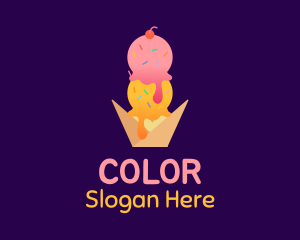 Ice Cream Sprinkle Dessert Logo