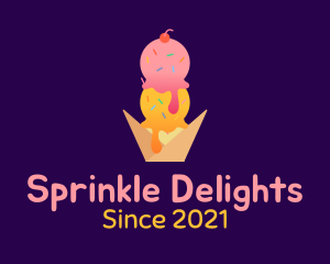 Ice Cream Sprinkle Dessert logo design