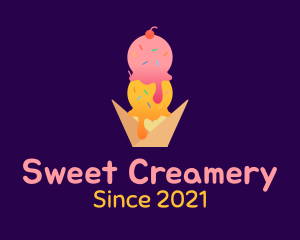 Ice Cream Sprinkle Dessert logo design