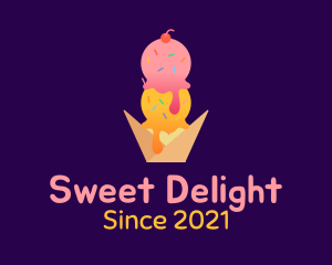 Sherbet - Ice Cream Sprinkle Dessert logo design