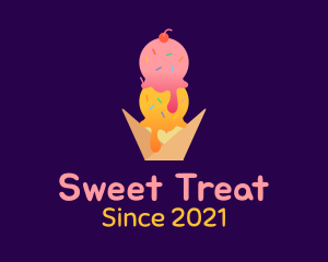 Sherbet - Ice Cream Sprinkle Dessert logo design