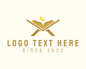 Theology - Moon Book Stand logo design