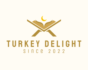 Turkey - Moon Book Stand logo design