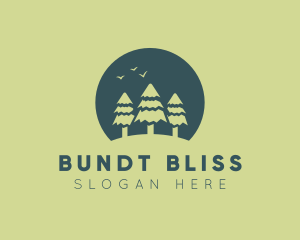 Pine Tree Sunset  logo design