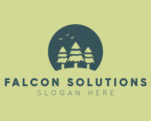 Pine Tree Sunset  logo design