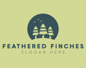 Pine Tree Sunset  logo design