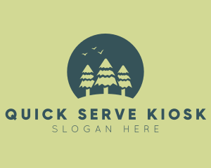 Pine Tree Sunset  logo design