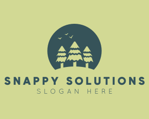 Pine Tree Sunset  logo design