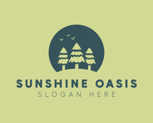 Pine Tree Sunset  logo design