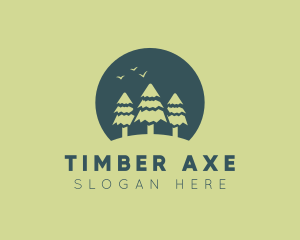 Pine Tree Sunset  logo design