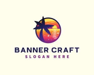 Sunset Beach Vacation logo design