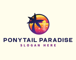 Sunset Beach Vacation logo design