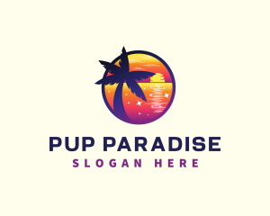 Sunset Beach Vacation logo design