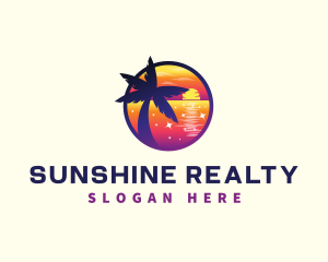 Florida - Sunset Beach Vacation logo design