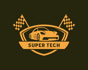 Super Car Racing Shield logo design