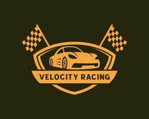 Super Car Racing Shield logo design