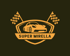 Super Car Racing Shield logo design