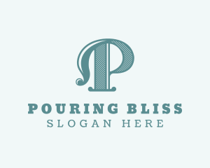 Boutique Salon Stylist Letter P logo design