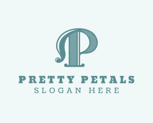 Boutique Salon Stylist Letter P logo design