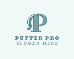 Boutique Salon Stylist Letter P logo design