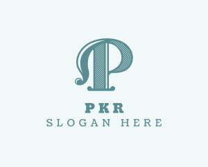 Boutique Salon Stylist Letter P logo design